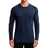 NASBING Mens Thermal Long Sleeve Shirt Base Layer Cold Weather Fleece Lined Underwear Tops Winter Undershirt