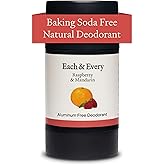 Each & Every All Natural Deodorant - Aluminum Free Deodorant for Women & Men - Raspberry & Mandarin - Sensitive Skin Friendly
