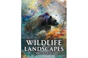 Wildlife Landscapes Vol 3 - Coloring Book for Adults | Take in the beauty of North American animals in their natural habitats: Outdoor Scenes of ... Deer, Elk, Moose, Bears, Turkeys and more