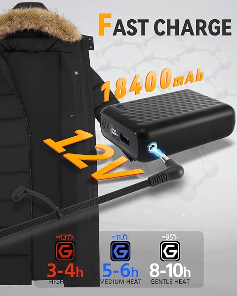 WOMEN HEATED JACKET BATTERY PACK INCLUDED 12V GRAPHENE ELECTRIC USB HOODIE VEST WINTER WARM THERMAL INSULATED PARKAS WINDBREAKER PUFFER DOWN CASUAL LONG HEAVY LADY COAT 2025 EXTREMELY COLD WEATHER