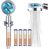 CWPW High Pressure Handheld Showerhead with filters,Vortex hydro jet Turbo | ON/OFF Switch,With Filters for Hard Water,Turbo Propeller,Reduces Dry Itchy Skin Built-in Power Wash,360 Degrees Rotating