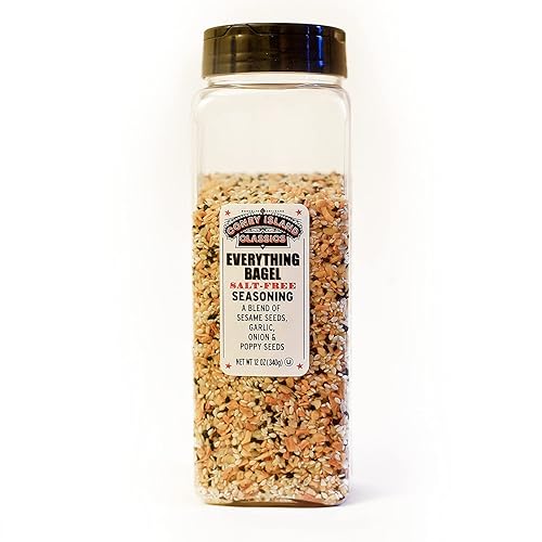 Everything Bagel SALT FREE Seasoning Premium Spice Blend With Sesame Seeds  Onion Garlic And Poppy Seed Bulk Shaker Gluten Free Keto And Paleo 12 Oz