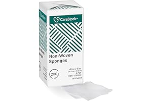CareStock Gauze Pads 4x4 [200 Count] – 4-Ply Non-Woven Gauze Sponges, Non-Sterile, Soft, Lint-Free, Highly Absorbent Medical Grade Cotton for Wound Care, First Aid & Medical Use