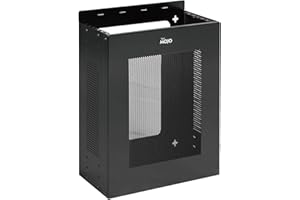 Tecmojo 2U Vertical/Horizontal Wall Mountable Server Rack, with Vented Enclosure for 19" IT Equipment, Cable Modems, Telecom,