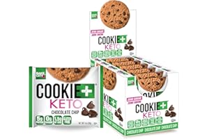 Bake City Cookie Plus Keto | 1oz Chocolate Chip Cookies (12 pack), Gluten Free, 0g Sugar, Only 1.5g Net Carbs, Good Fats, 5g Protein, Kosher, No Artificial Flavors