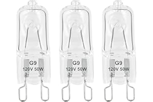 YEGRUEB G9 Heat Lamp Bulbs for Reptile,Day White, Mini Halogen Bulb 50W, Infrared Reptile Heat Lamp for Bearded Dragon Gecko Turtle Lizard, Pack of 3