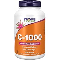 NOW Supplements, Vitamin C-1,000 with Rose Hips, Sustained Release, Antioxidant Protection, 250 Tablets