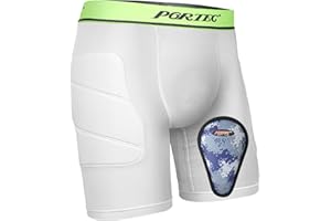 Youth Compression Sliding Shorts with Protective Cup,Padded Sliding Shorts for Baseball Football Lacrosse