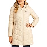 Reebok Womens Long Puffer Coat - Midweight Long Parka Length Quilted Snow Winter Jackets for Women (Also in Plus Size 1X-3X)