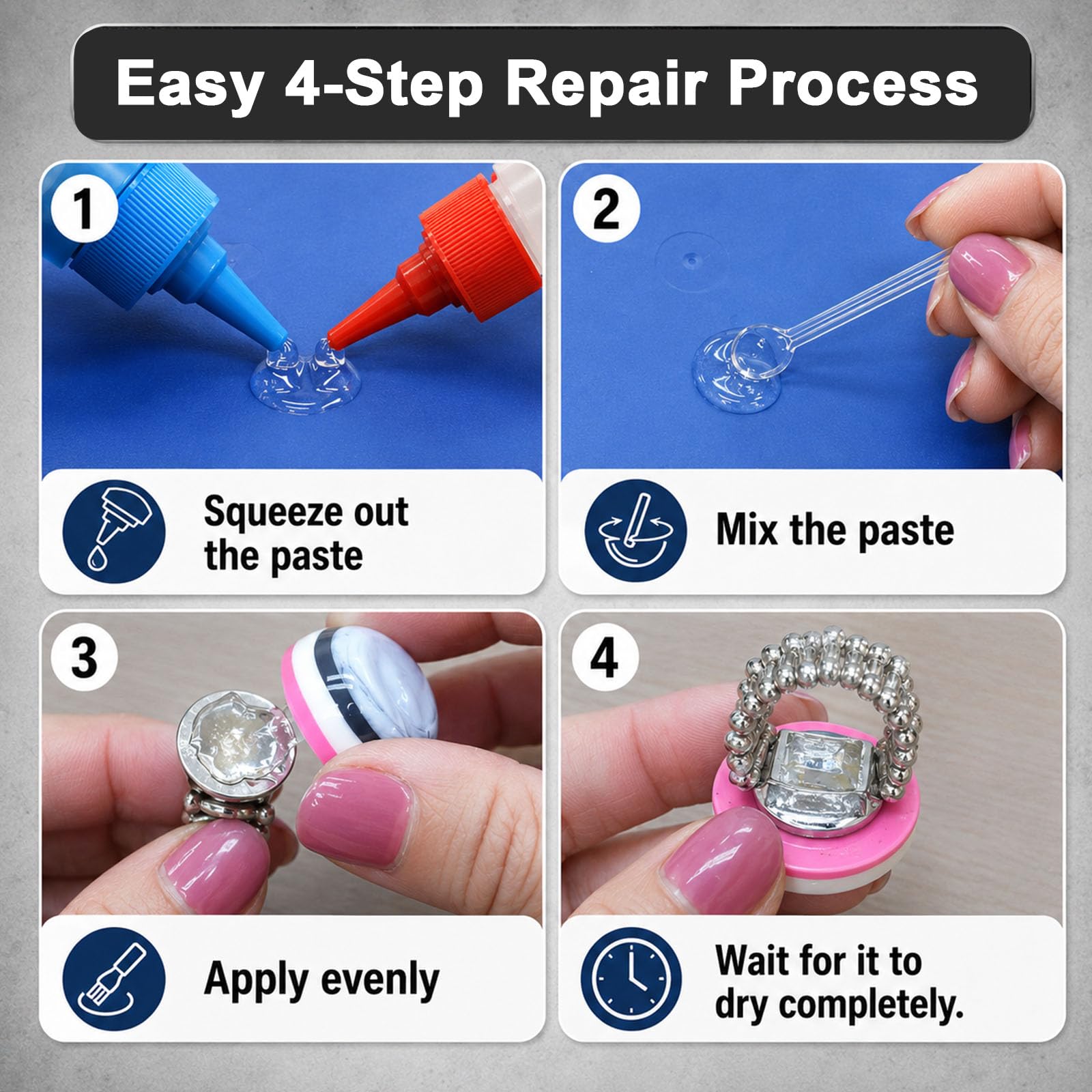 5 Minuten Epoxy Kleber 250ml, Zweikomponentenkleber Schnell Aushärtender, 2 komponenten kleber epoxidharz in Transparent, Universalkleber für jede Anwendung 5