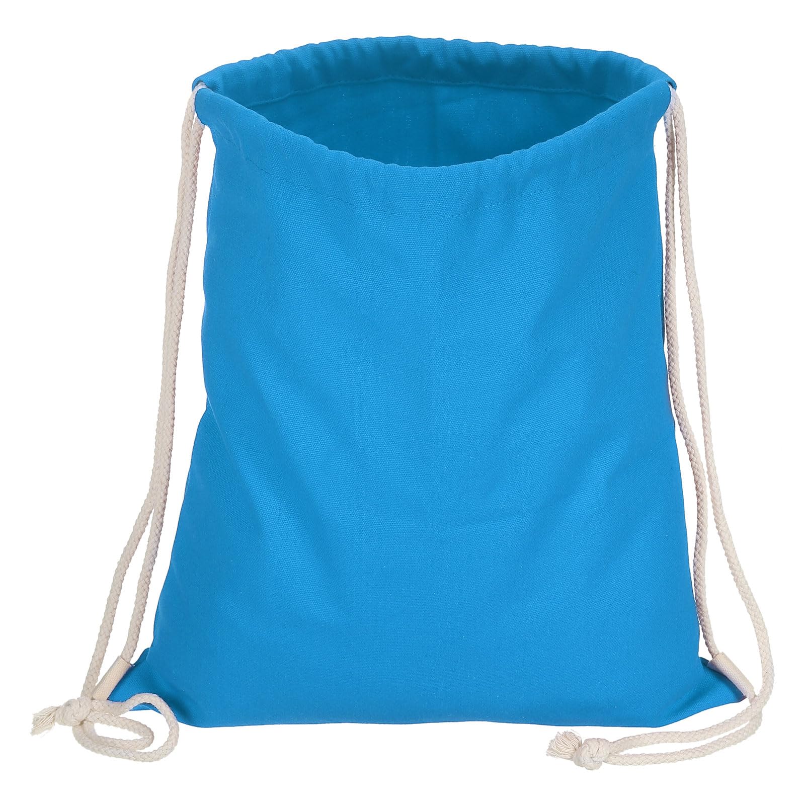 PATIKIL Cotton Drawstring Bags, Cotton Drawstring Backpack Foldable Sports Gym Bags for Women Men Gym Sports Trip, Blue