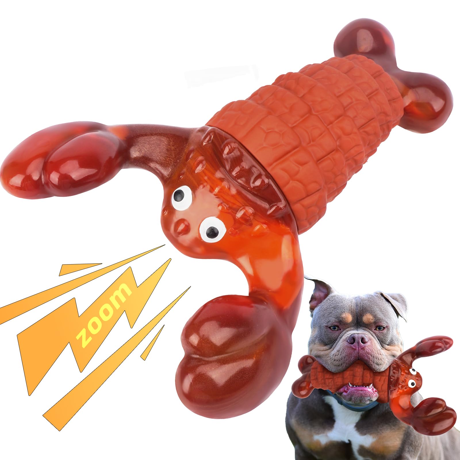Photo 1 of BIKIISEN Squeaky Dog Toys for Aggressive Chewers for Large Dogs, Interactive Chew Toys to Keep Them Busy, Indestructible Toys, Tough Toys for Medium Large Dogs (Red)