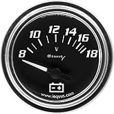 Equus 7268 2" Voltmeter, Chrome with Black Dial