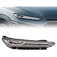 RTUSUML LED DRL Headlight Lamps for 2018 2019 2020 2021 Hyundai Kona, Black Housing Headlamps Direct Replacement (Right Passenger Side)