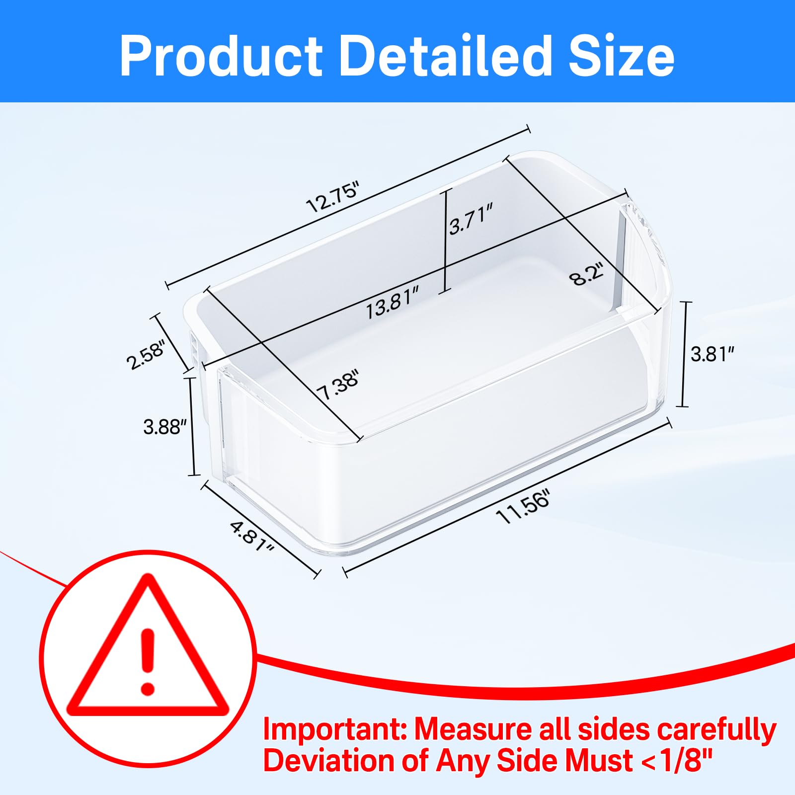 DA97-12650A Door Shelf Bin Right Side for Samsung Refrigerator Door Shelf Replacement for Samsung RF263BEAESR RF261BEAESR RF260BEAESR Door Bin for Samsung Fridge Door Shelves With 5 Fridge Magnets