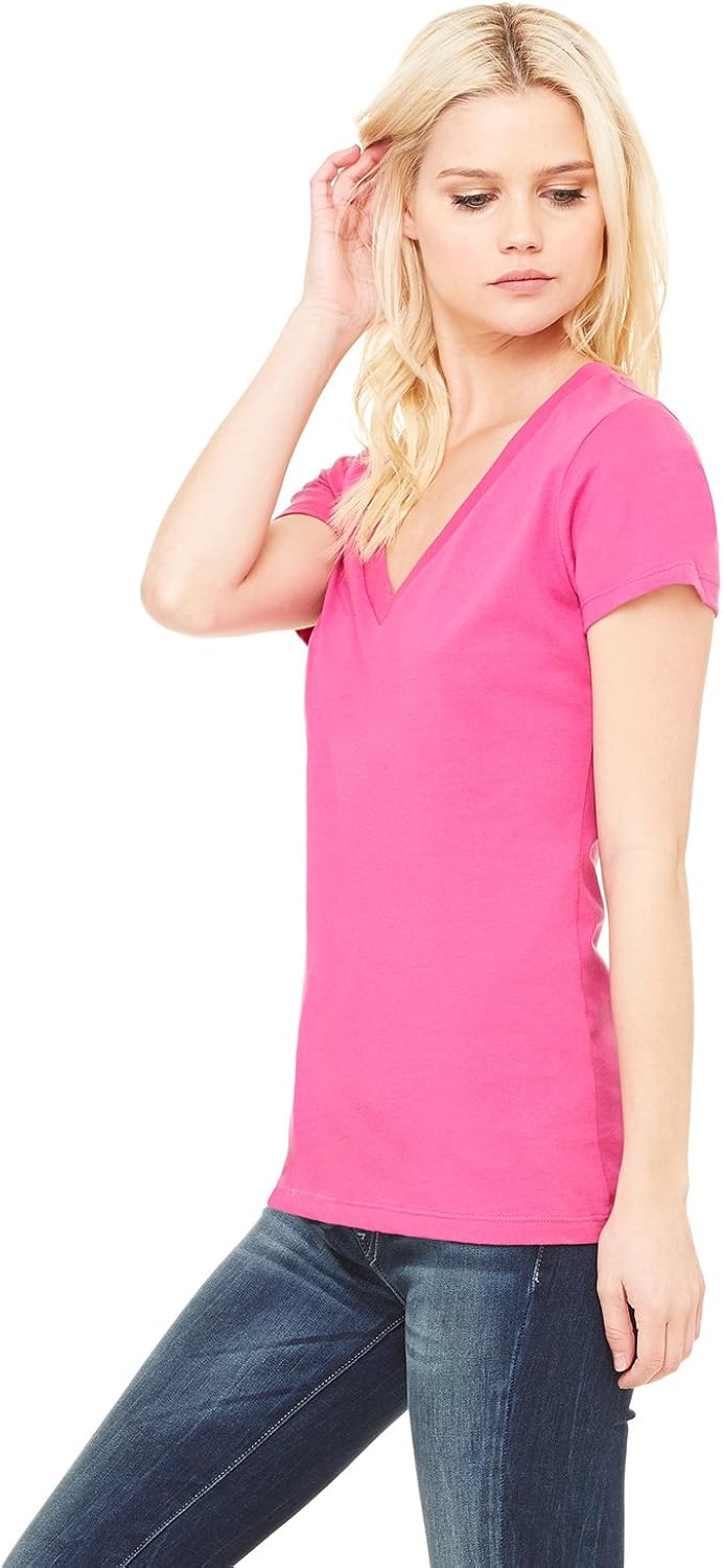 Download Bella Canvas Ladies Jersey Deep V Neck Tee Berry M At Amazon Women S Clothing Store Fashion T Shirts