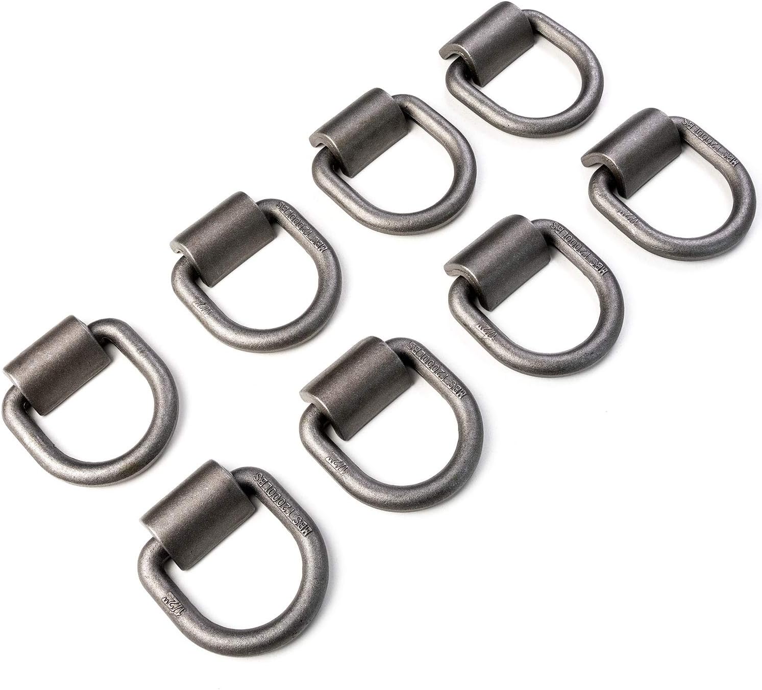 8X Extra Heavy Duty 1/2" D-Rings with Weld On Anchor Points for Your Trailer, Truck Cargo, RV, Auto Hauler, ATV Tiedowns, Farm Applications and More! - 4,000 lbs Working Load Limit