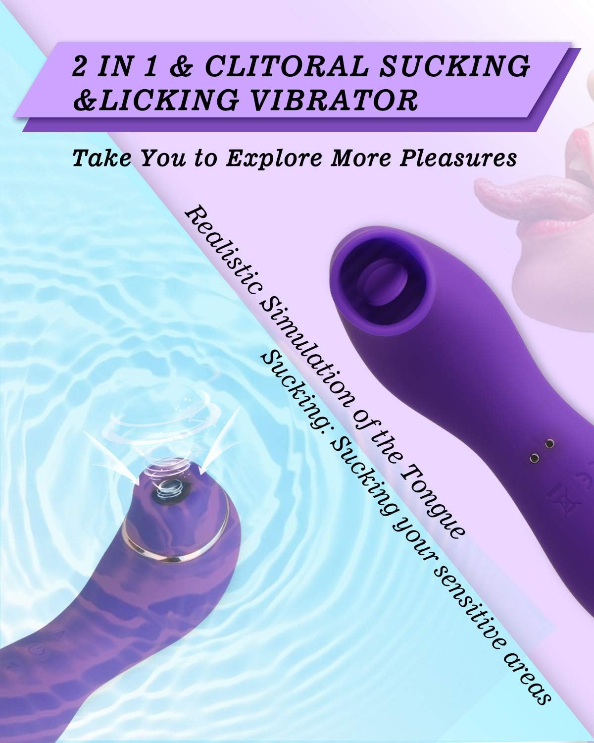 Amazon Com Clitoral Sucking Licking 2 In 1 G Spot Vibrator For Double Stimulation Clit Tongue Stimulator Vaginal Breast Nipple Massager Oral Sex For Quick Orgasm Adult Sex Toys For Women