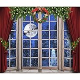 OFILA 10x8ft Christmas Window Backdrop for