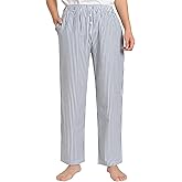 Pintage Women's Petite Seersucker Pajama Pants Lightweight Cotton Lounge Pants