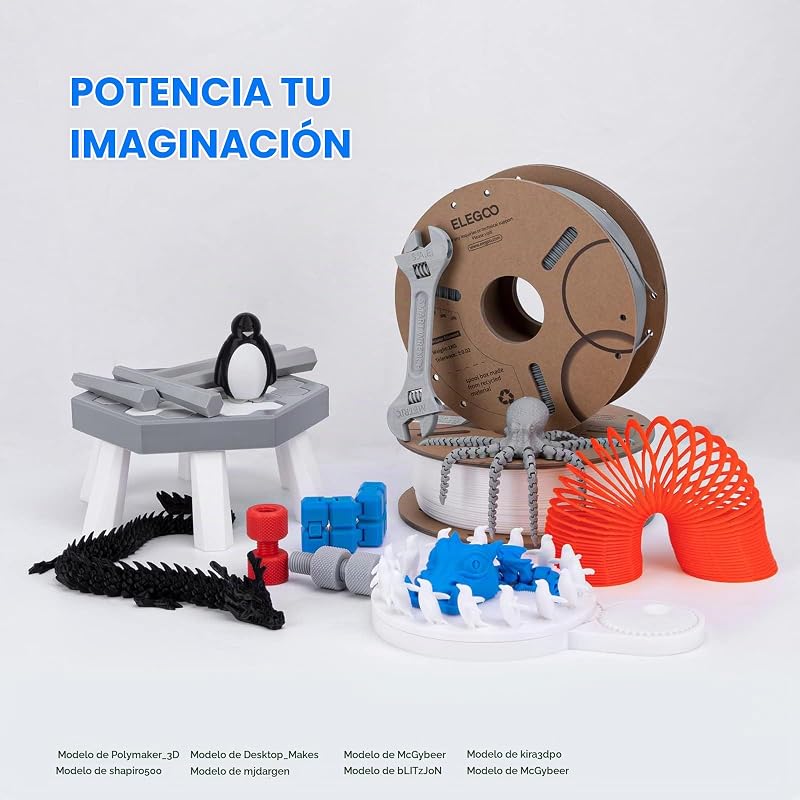 Filamento PLA+ 1.75 4KG Preto, Branco, Vermelho, Azul Escuro