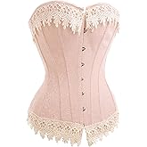 Alivila.Y Fashion Womens Sexy Vintage 1920s Renaissance Lace Trim Corset Bustier