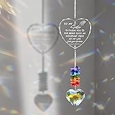 Suncatcher Gifts for Sister, Personalized Crystal Heart Ornaments Hanging for Windows, Cool Garden Gifts for Sister Birthday