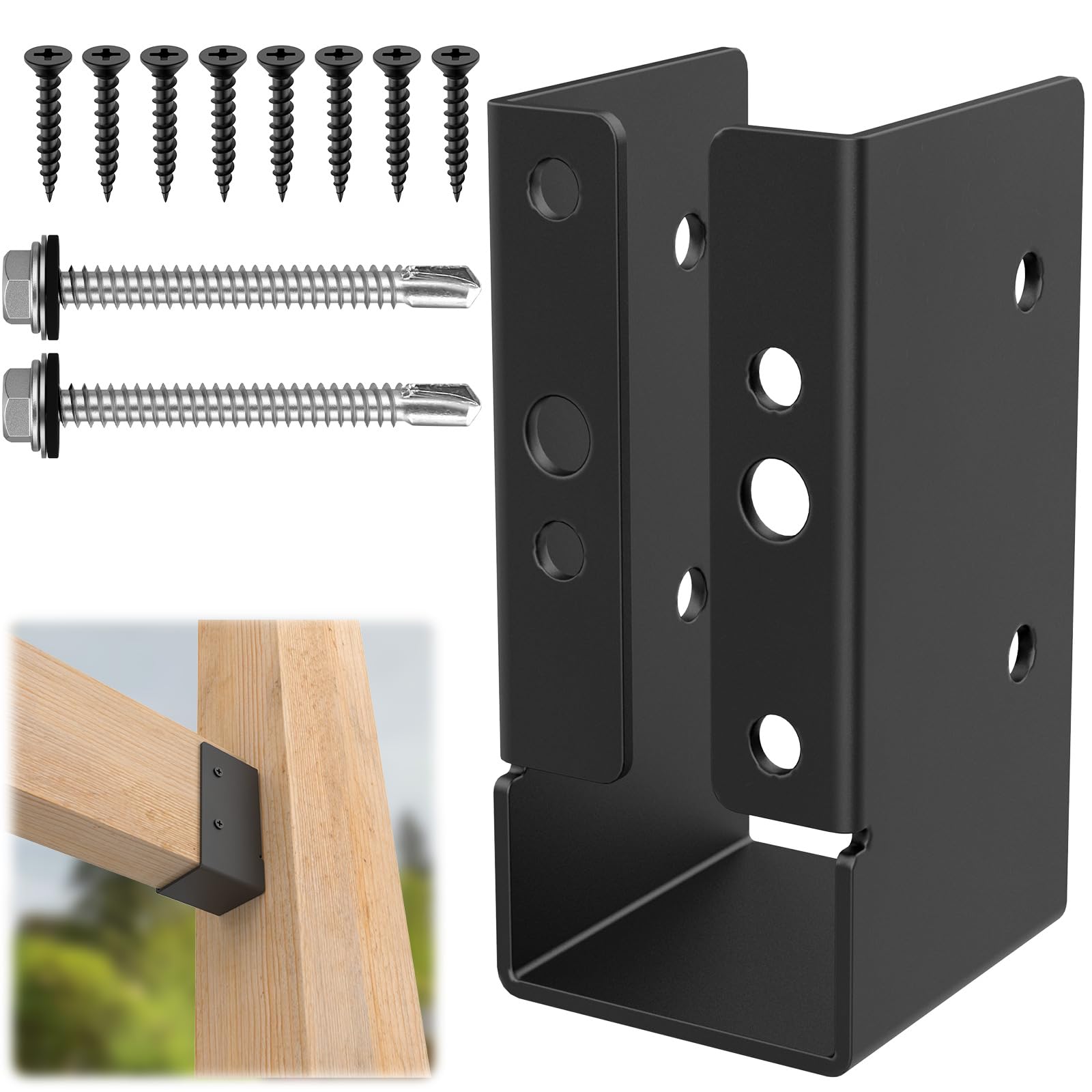 Photo 1 of 16 Pcs Concealed Joist Hanger, 2" x 4"Outdoor Concealed-Flange Hanger, 2"x4" Outdoor Trim Concealed Flanges for 2"x4" Beam, Swing, Handrail, Fence