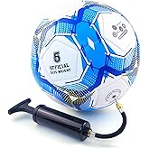 UERMAPTE Soccer Ball Sizes 3 4 5 for Boys Girls Adults Training Indoor Outdoor Lawn Sports in Red Blue Green Black White