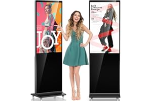 antfraer 43 Inch Digital Signage Displays 2K LCD Screen IPS, Indoor Floor Standing Digital Signage Kiosks with WiFi HDMI/USB Input Auto AD Player, Android OS LCD Totem CMS System