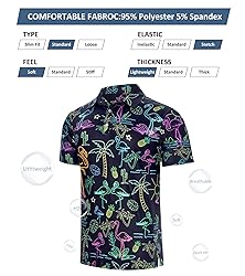 uideazone Funny Golf Shirts for Mens Neon Flamingo