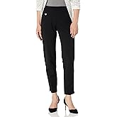 SLIM-SATION Womens Petite Pull on Solid Knit Easy Fit Ankle Pants for Women