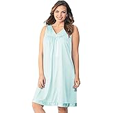 Exquisite Form Women's 30107 Nylon Tricot Sleeveless Short Knee Length Nightgown