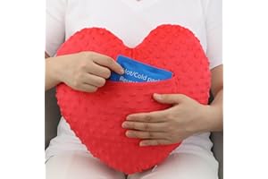 HapiPoppy Heart Surgery Pillow for After Open Heart Surgery Bypass Coughing Recovery Pillows with Pocket Chemo Port Sleeping Heart Shaped Pillow Patients Gifts, Minky Dot Red