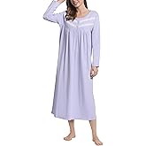 Joyaria Double Brushed 100% Cotton Flannel Nightgown Women Long Sleeve Thick Warm Night Gown Sleepwear Winter Spring S-XXL