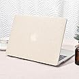 Seorsok Compatible with MacBook Air 13 Inch Case2022 2021 2020 2019 2018 Release A1932 A2179 M1 A2337 Touch ID,Elegant Woven Fabric Textured Leather Plastic Hard Shell Case with Keyboard Cover,Beige