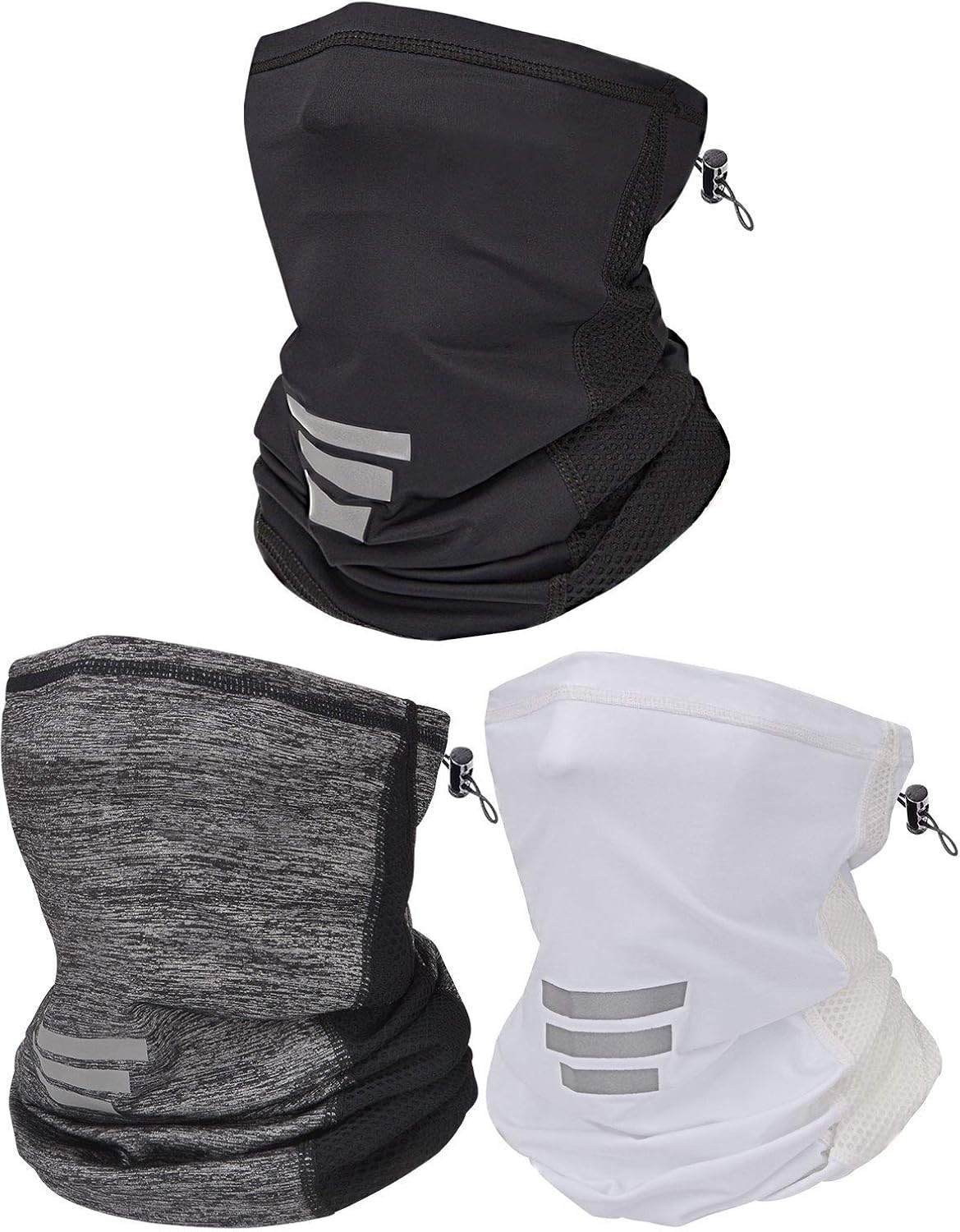 Sunolga 3 Pack Women Men Outdoor Face Bandana Neck Gaiter with Ear