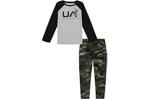 Under Armour Boys Outdoor Set, Cohesive Pants Or Shorts & Top Clothing Set, Mod Gray Woodland, 7 US