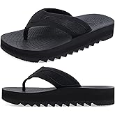ONCAI Men's Flip Flops with Arch Support Orthotic Cushion Recovery Walking Slide Sandals for Men with Platform Summer Comfortable Soft Rubber Soles(US Size 7-15)
