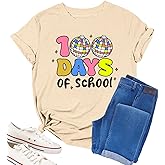 100 Days of School Shirt Teacher T Shirts for Women 100th Day of School Shirts Teacher Gifts Teacher Life Graphic Tee