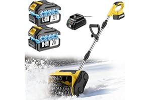 MUYLUX Cordless Electric Snow Shovel, Brushless 12-Inch Width 6-Inch Depth Snow Blower, Lightweight Snow Thrower Machine, Efficient Snow Removal with Battery and Charger, 2 Batteries