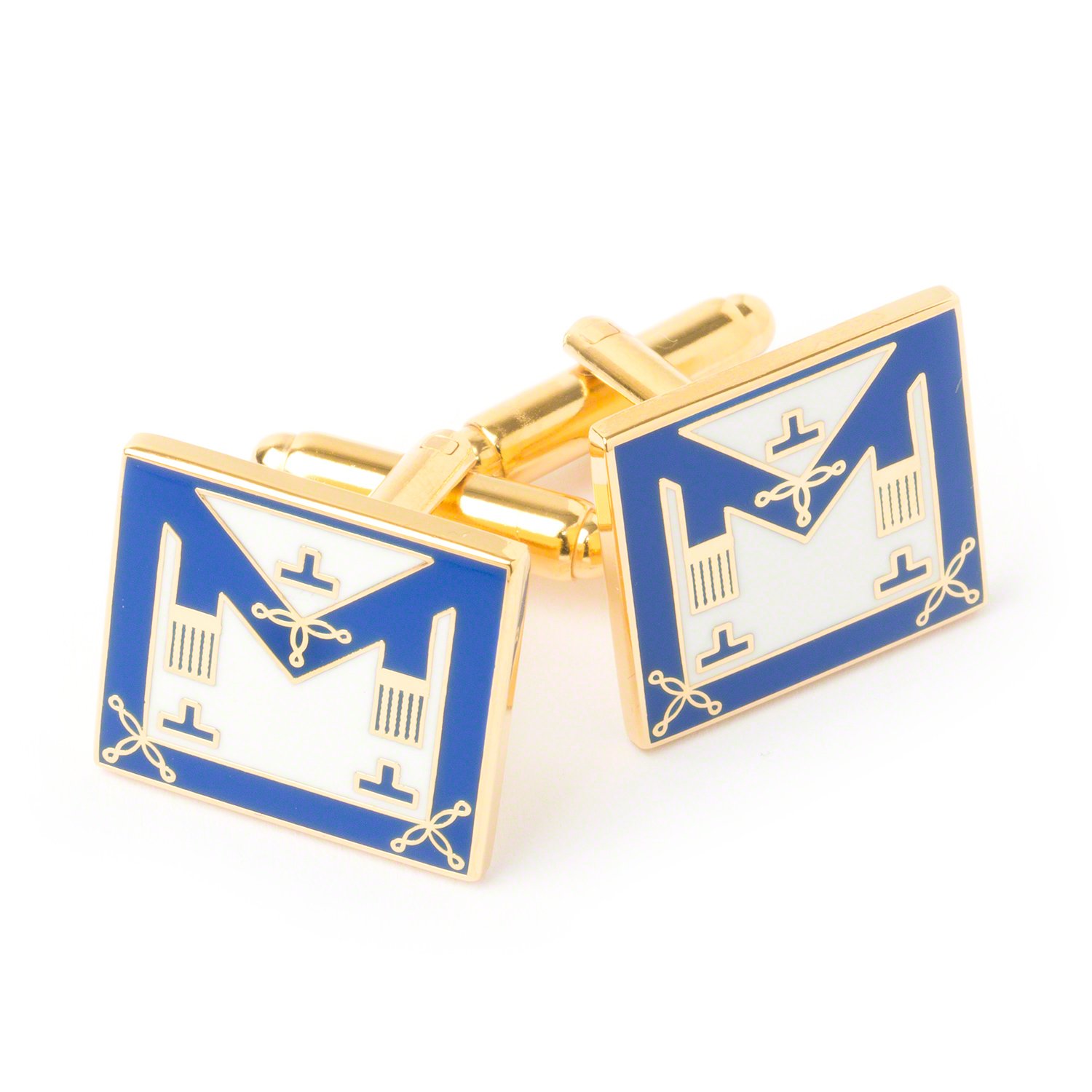 THE MASONIC COLLECTION - Craft Provincial Apron Cufflinks - Gold Plated - Comes With Cufflink Box/Velvet Pouch - Freemason Gifts for Men
