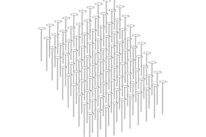 MEKOTRIN 100 Pack Landscape Staples, 6 Inch 11 Garden Stakes Galvanized Garden Staples Pins Ground Stakes for Weed Barrier, Y