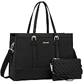 LOVEVOOK Laptop Bag for Women 15.6 inch Canvas Laptop Tote Bag, Large Capacity Work Bag with Clutch Purse, Computer Bag Office Business Briefcase, Casual Handbag for Travel College Teacher School