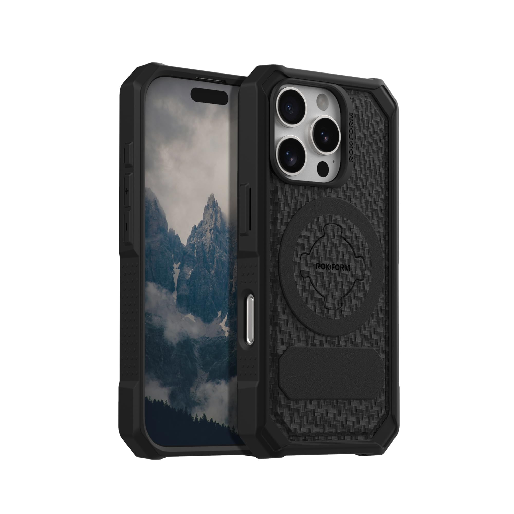 Photo 1 of Rokform Rugged Case Compatible with iPhone 16 Pro, Magnetic Cover (Black)