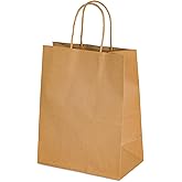 ORAPACK Kraft Paper Shopping Bags with Handles 25/cs