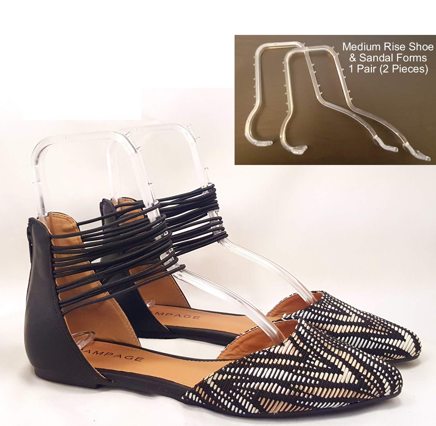 NEW Pair Set of Plexiglass Clear Shoe Store Display Form Forms Inserts