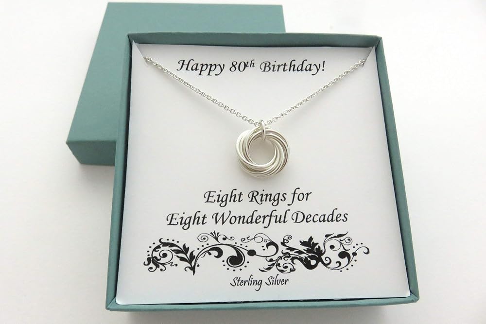 80th Birthday Gifts for Women Sterling