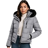 Steve Madden Womens Puffer Winter Coats - Cropped Wind & Water Resistant Insulated Quilted Jackets Winter with Faux Fur Coat