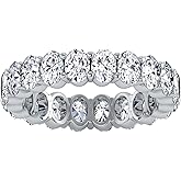 3.26 CTW Oval Cut Diamond Eternity Ring for Women in 14K White Gold/Yellow Gold | E-F Color, VS Clarity | Wedding, Anniversary, Luxury Fine Jewelry Gift | Lab-Grown Diamonds | Ring Size 6.5